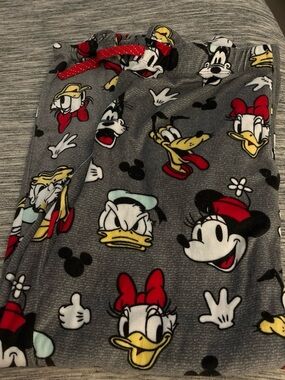 Disney Gray Fleece Lounge Pants with Red, Yellow and Black Character Print